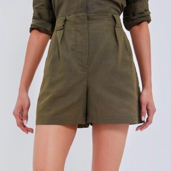 Tuckernuck Army Green High-Rise Safari Shorts-Women’s M-Summer-Vacation-Casual - Picture 1 of 8